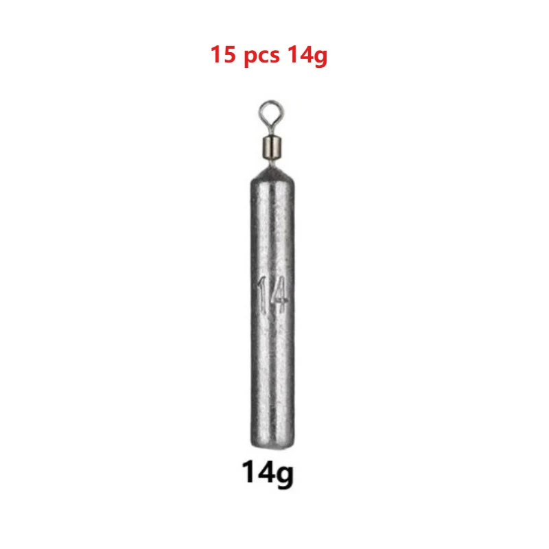 15 Stück/Set Drop-Shot-Sinker 3,5g/5g/7g/10g/14g/20g Zylindrische Röhrenbleie Metall-Jig Meeresangel-Set Angelzubehör – Detail 11