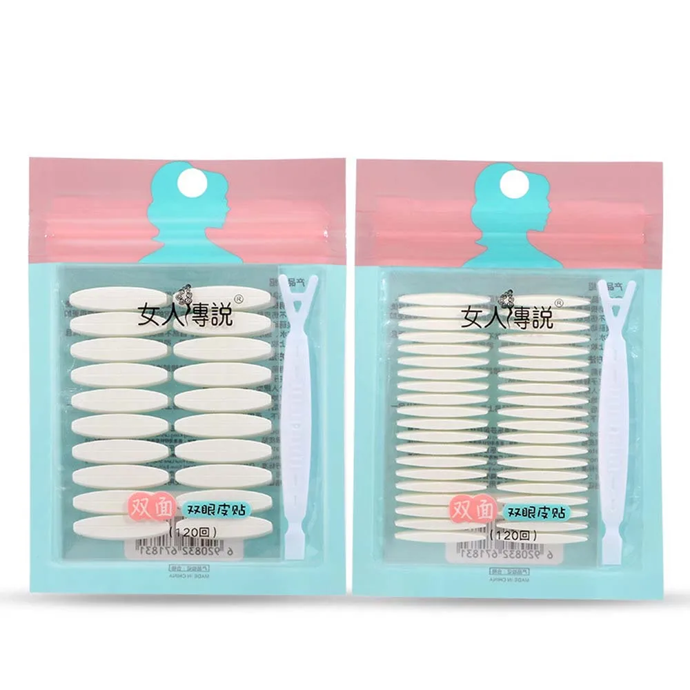 120Pcs/set Self Adhesive Invisible Double Eyelid Tape Eye Lift Strips with Auxiliary Tool Double Sided Eyelid Sticker Beauty