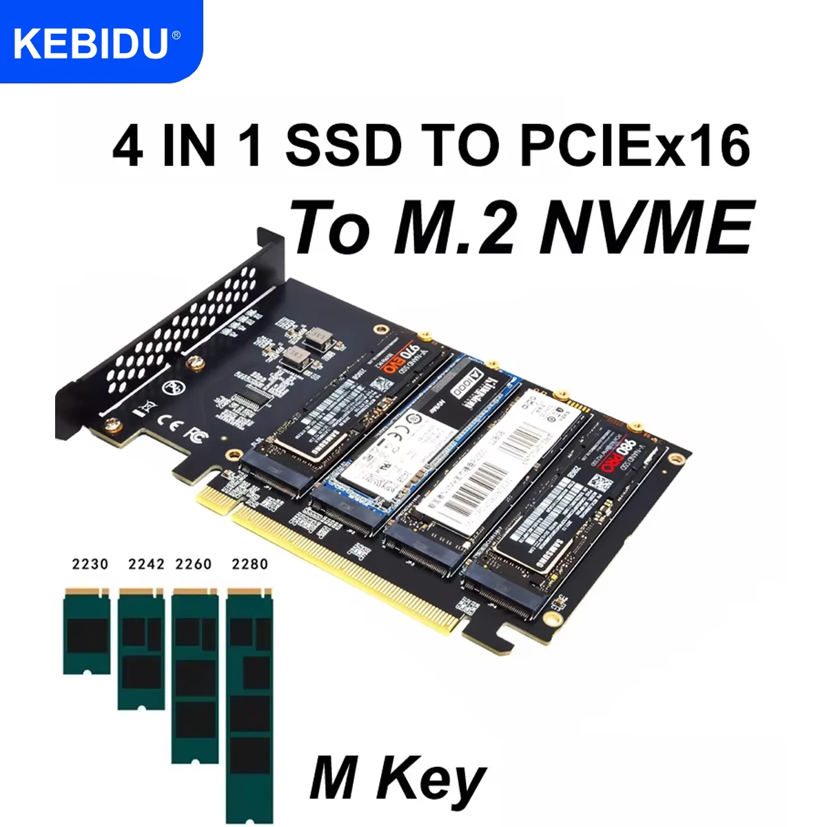 M.2 NVME B Key To PCIE 4.0/3.0 X1 x1 X4 x8 x16 interface Adapter Card PC Motherboard For 2230 2242 2260 2280 SSD Hard Disk Case