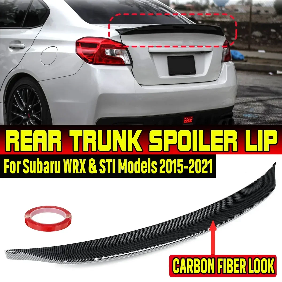 

ABS Car Rear Trunk Spoiler Lip Boot Wing Lip Extension Rear Tail Wing Lip Trunk Spoiler For SUBARU WRX STI VA1 VA2 2015-2021