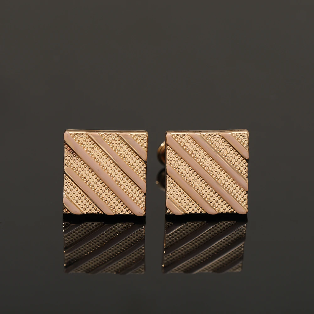 2025 Mens Golden Diagonal Square Cufflinks With Whale Back Closure For Shirt Suit Tuxedo Blouse