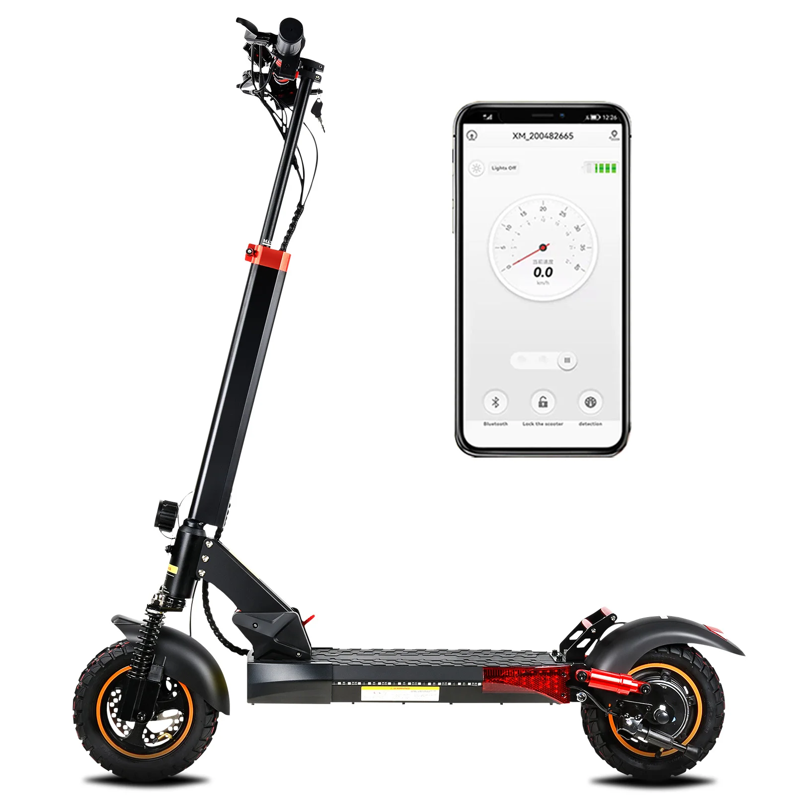 Adult electric scooter, 28mph, maximum range of 37 miles, 10 inch honeycomb wheels, off-road electric 500W foldable commuter sco