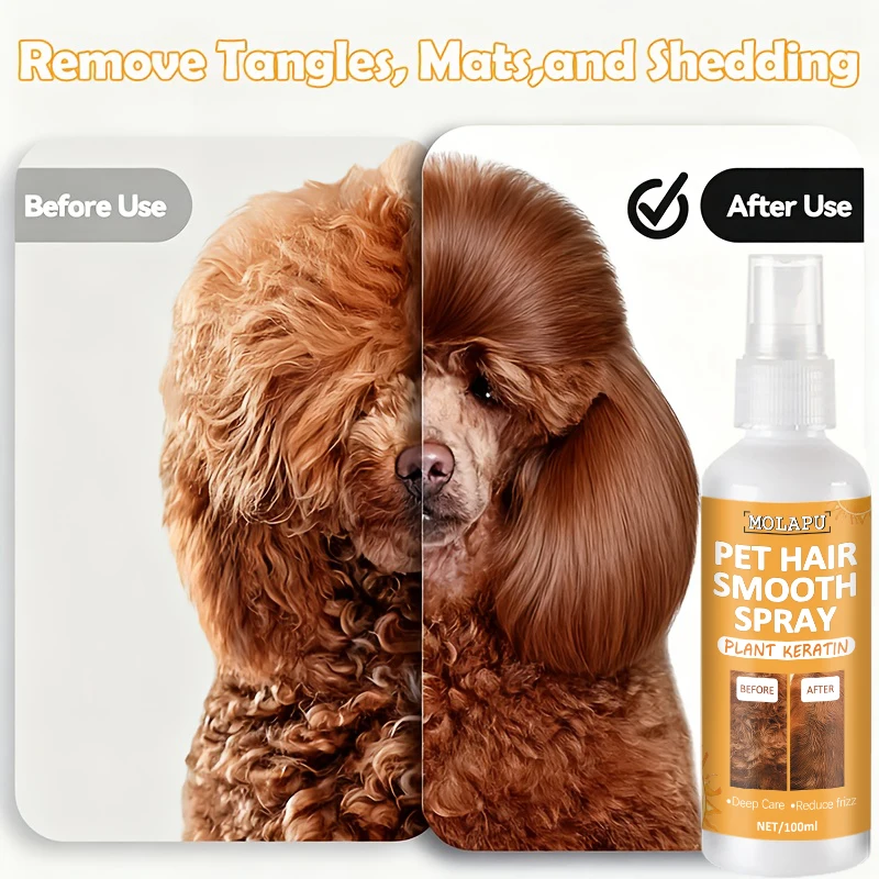 Instantly Smooth 10-in-1 No-Rinse Pet Spray - Sprays Smoothly for Soft, Shiny, Tangle-Free Fur - Helps Reduce Frizz, Replenishes Moisture, and Makes Daily Grooming Easy - Lightweight Texture, Non-Greasy, Suitable for Both Cats and Dogs view 6