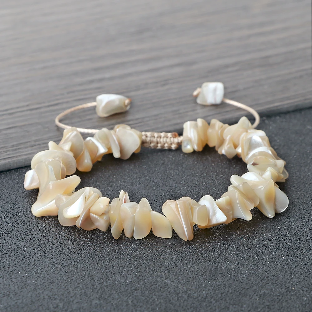 2023 Bohemia Natural Shell Bracelet for Women Men Irregular Beach Handmade Adjustable Size Bangle Fashion Jewelry Halloween Gift