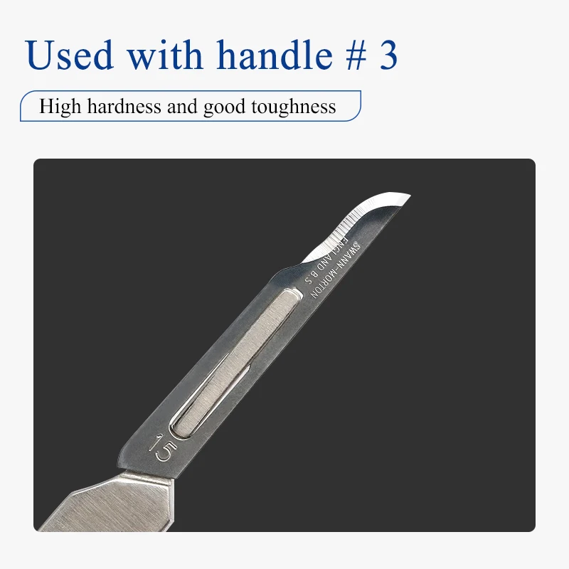 ใบมีดศัลยกรรมตาสองชั้นแบบใช้แล้วทิ้งสแตนเลสเบอร์ 11 และเบอร์ 15 เครื่องมือซ่อมแซมฟิล์มโทรศัพท์มือถือ