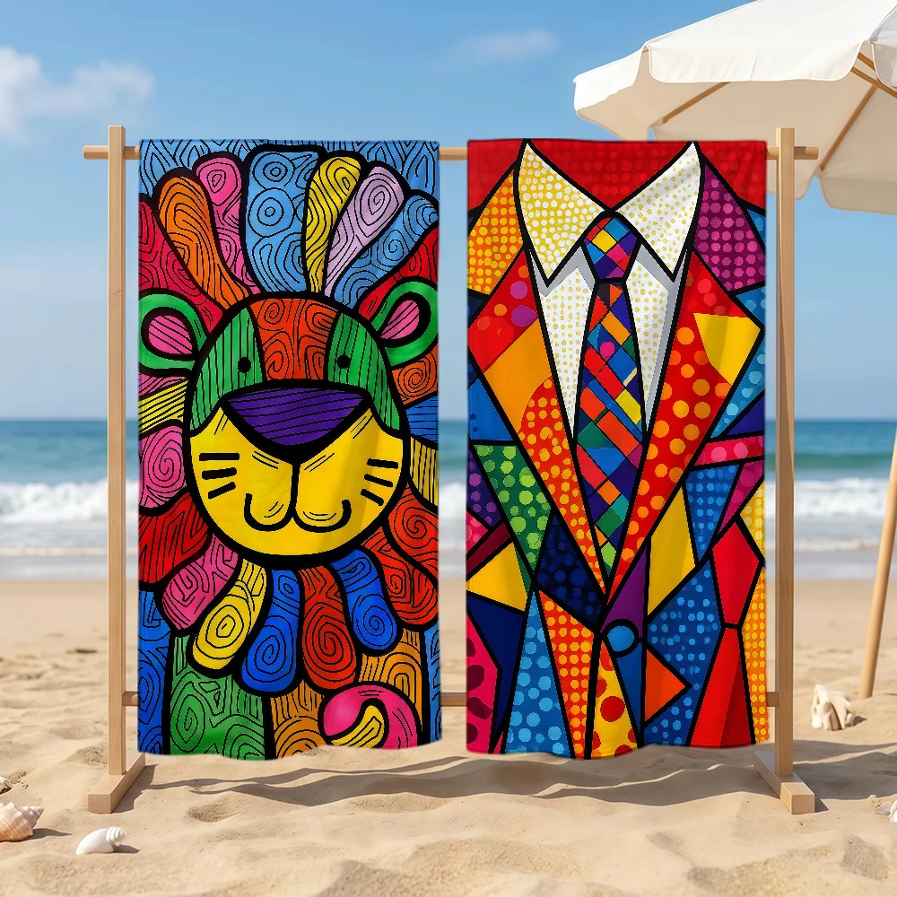 R-Romero B-Britto Art Towel Sports Quick Dry Travel Camping Sandproof Soft Light Large Beach Towel