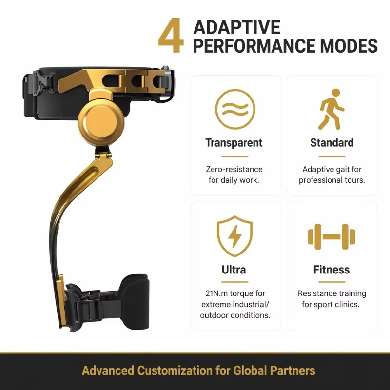 AI Walking Exoskeleton System 42Nm Torque Power Assist Suit 2KG Light Weight Voice Control For Hiking Running Sports Equipment