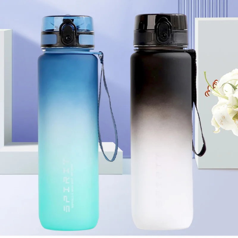 

Handcarried Large Capacity Sports Water Bottle Leak Proof Colorful Plastic Cup Drinking Outdoor Travel Portable Gym Fitness Jugs