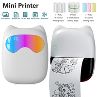 Mini Thermal Printer Portable 200dpi Photo Label Memo Wrong Question Inkless Print Bluetooth Pocket Printers For Children Gift