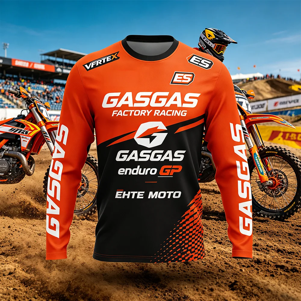 2026 Fahrrad-Fahranzug GASGAS Motorrad-Renn-T-Shirt Schnelltrocknend Herren Langarm-Oberteil Motorrad-Enthusiasten-Kostüm