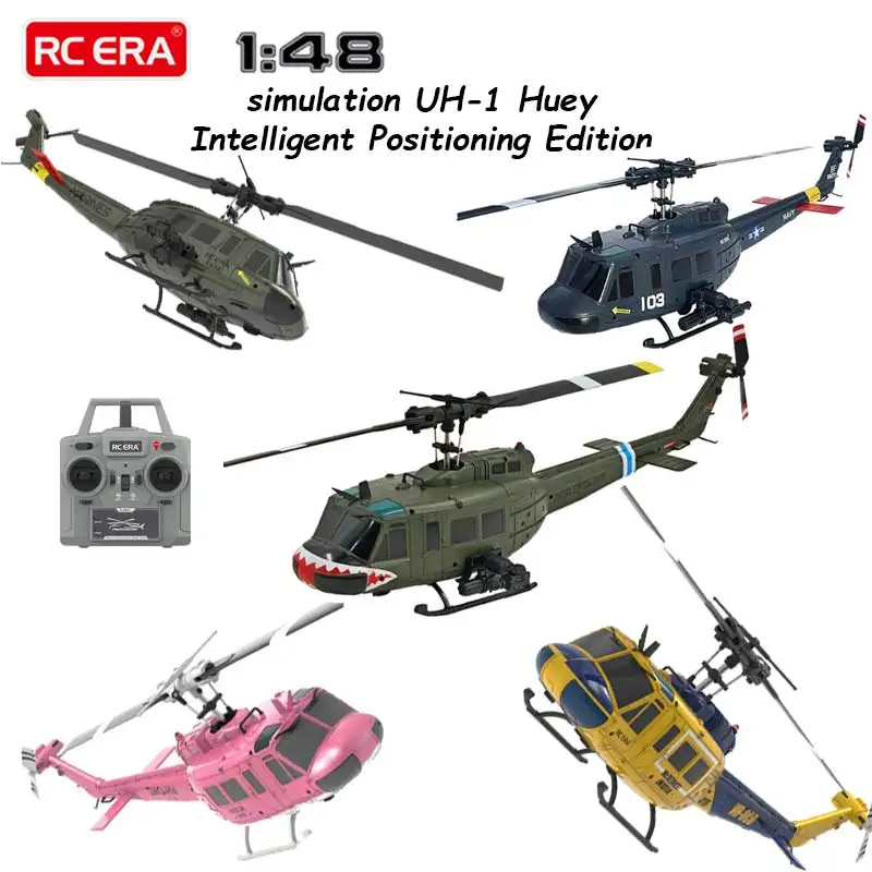 

C032 UH-1 brushless RTF RC Helicopter 6-axis Gyroscope One Click 3D Flip Optical flow positioning UH1 helicopter model Hobby Toy