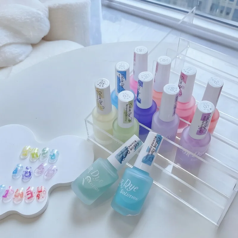 ​​12 Colors/set Watercolor Cloud Effect Gel Polish for Macaron Candy Color Nail Art Kit Salon Professional Gradient Dipping Gel