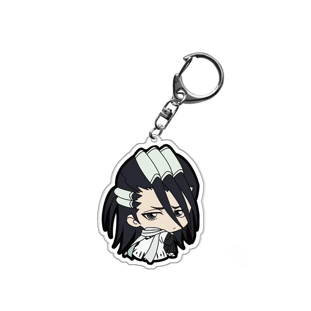Bleach Kurosaki Ichigo Kuchiki Anime llavero Rukia figuras de dibujos animados bolsa acrílica etiqueta Cos Baji accesorios colecciones de Fans