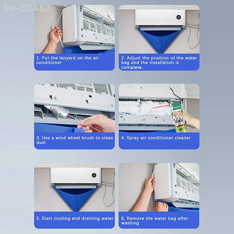 

100 см чехол для очистки кондиционера, утолщенный ПВХ очиститель с водопроводной трубой, домашний 1-1,5P, разделенные подвесные инструменты для кондиционера