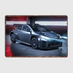 Classic GR YARIS RALLY2 RACE CAR Metal Sign Poster Garage Room Decor Automobile Club Tin Home Decor