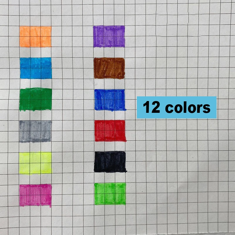 12 قطعة الأطفال اللوحة غير سامة المياه قلم رصاص ملون قابل للغسل المائية القلم علامة اللوحة للأطفال رسم الفن لوازم