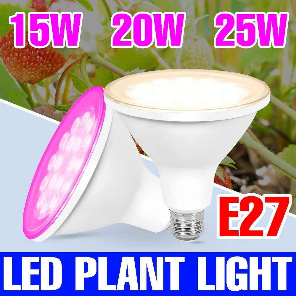 

25W E27 LED Grow Light Full Spectrum AC100-277V Indoor Fruit Vegetables Potted Plant Growbox Sunlight Cultivation Lighting Bulb