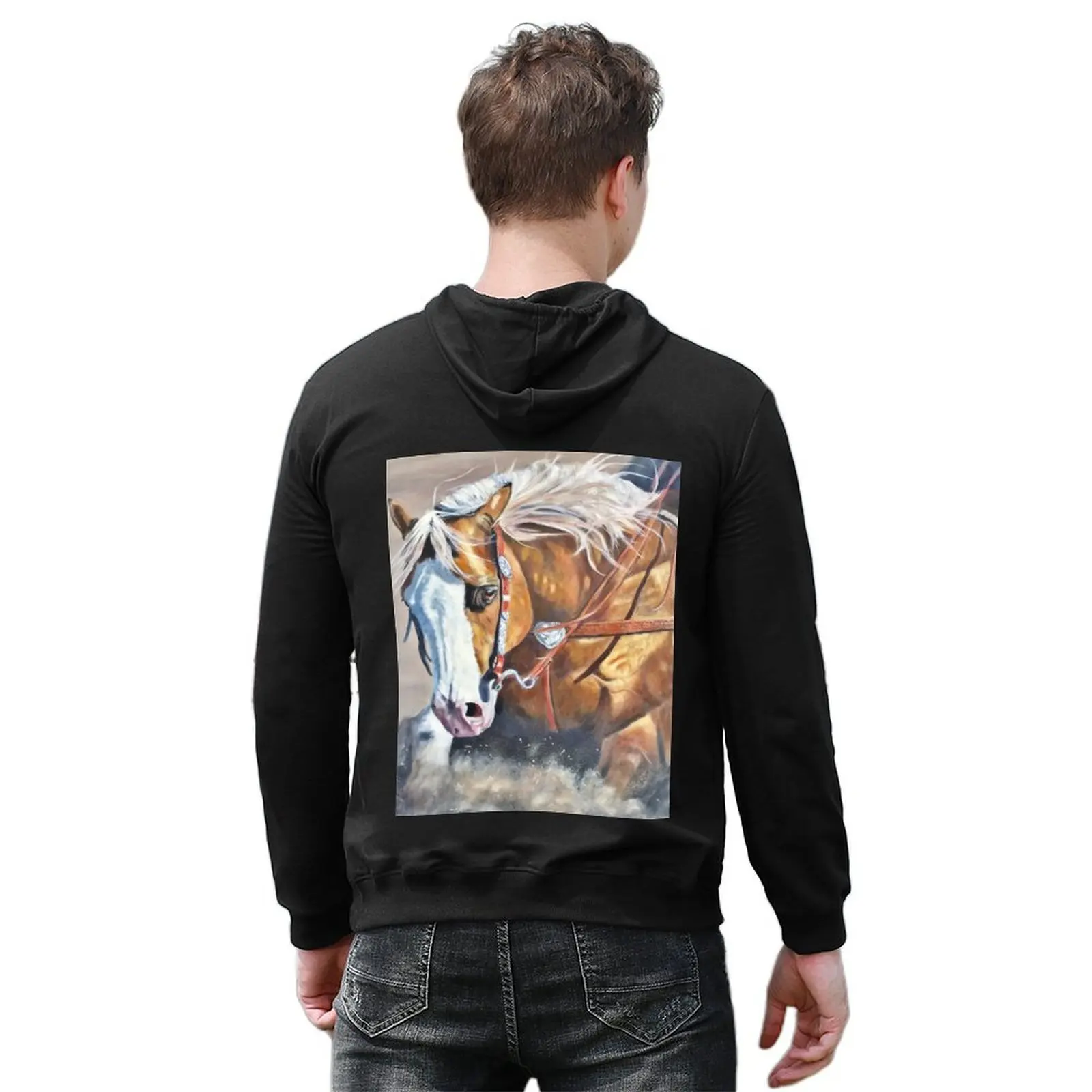 Reining Horse Hoodie ملابس الخريف على الطراز الكوري ملابس رجالية ملابس للرجال جديدة في هوديس وبلوزات