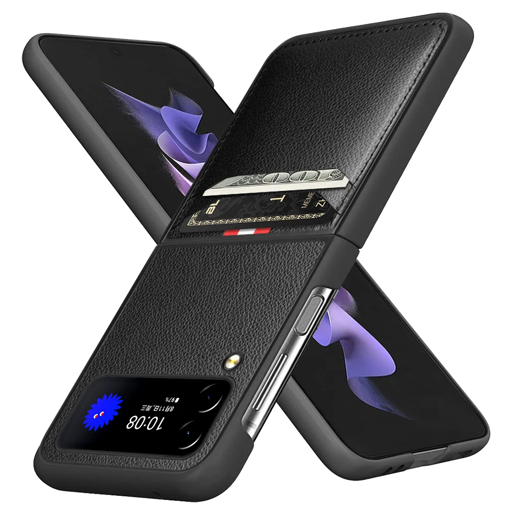 Anti-Drop Accessories Leather Case for Samsung Galaxy Z Flip 4 3 5G Flip4 Flip3 Flip 6 5 Flip5 Flip6 Shockproof Matte Cases