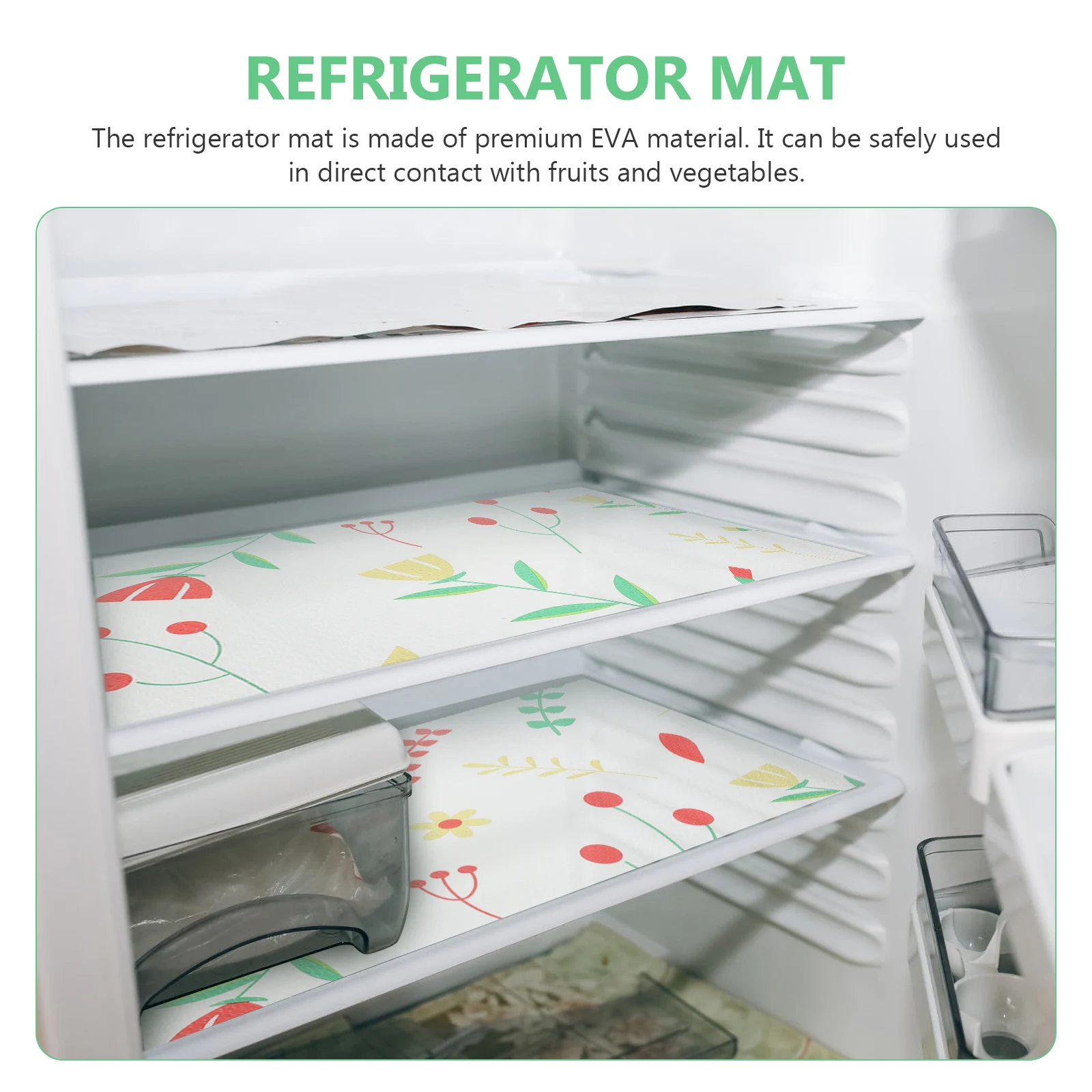 

5pcs Eva Drawer Liner Water Resistant Shelf Cabinet Pad Oil-Proof Mat For Kitchen Fridge Wardrobe Countertop Coaster Freezer