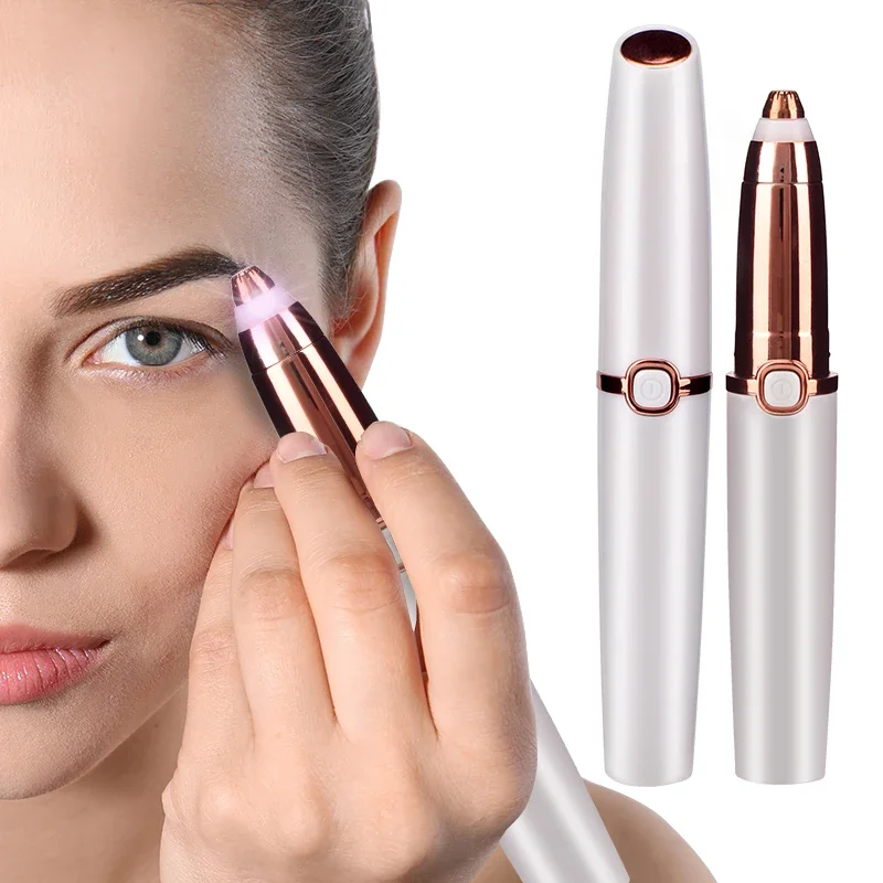 Electric Eyebrow Trimmer Painless Eye Brow Epilator Mini Shaver Portable Facial Hair Remover Women