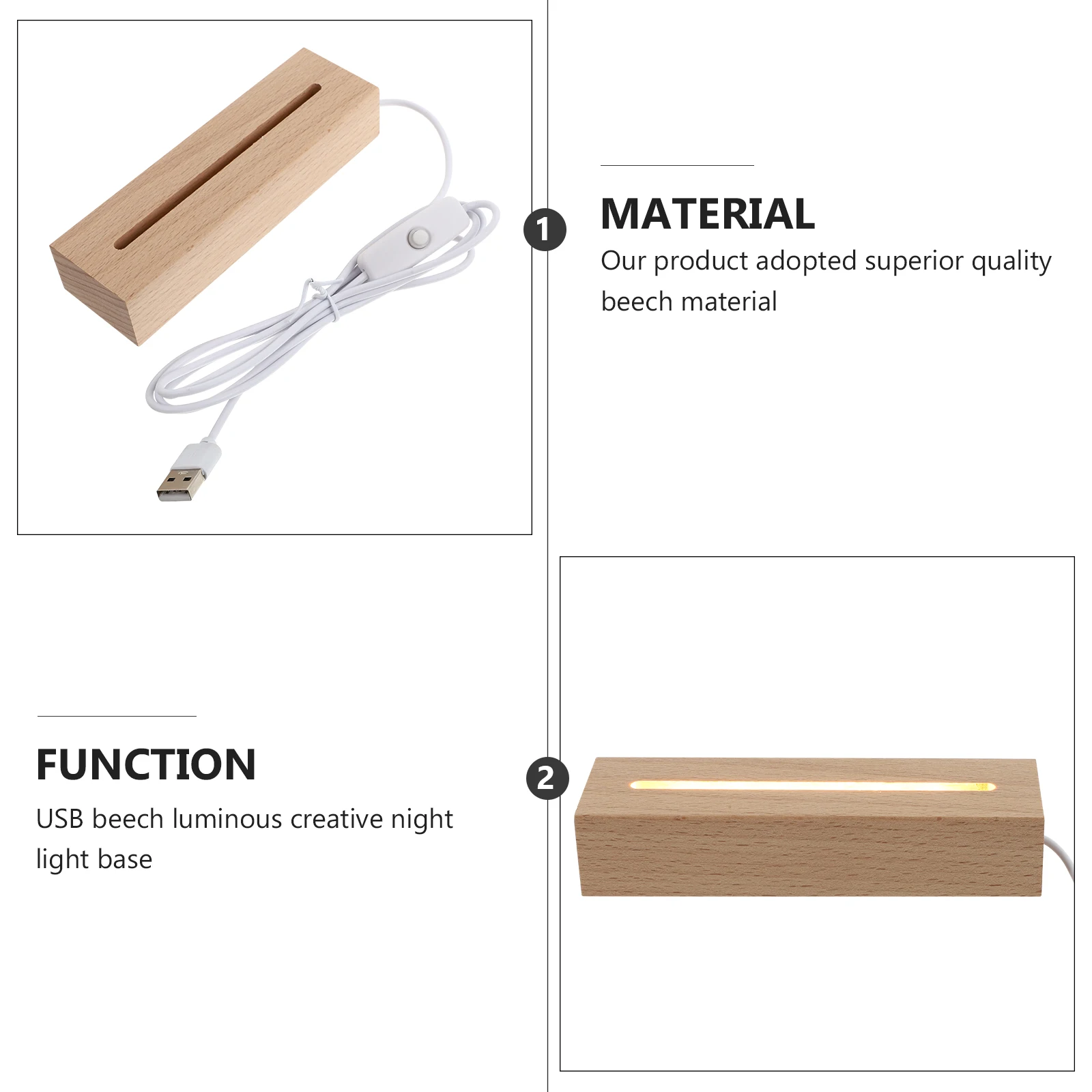 

Beech Luminous Base Board Decor LED Display Stripe Light Lighting Stand Bracket for Home Adorn