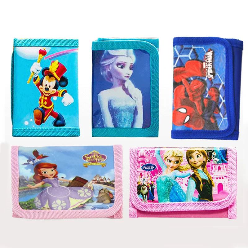 Кошелек с Микки Диснеем в стиле аниме «Холодное сердце и Минни», мини-милый кошелек на молнии, кошелек для монет с мультяшным принтом, подарки для детей