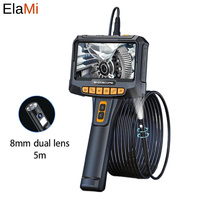 5Inch Screen Industrial Endoscope Cameras HD 1080P With 8mm Dual Lens 5m IP67 Waterproof Inspection Borescope for Car Pipe Sewer