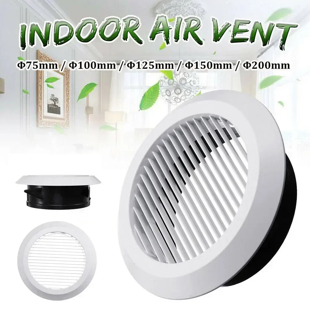 Circular Vent Air Vent ABS White+black 1 Pcs Ceiling Mounting Compact Kitchen Office Ventilation Wall Mounting