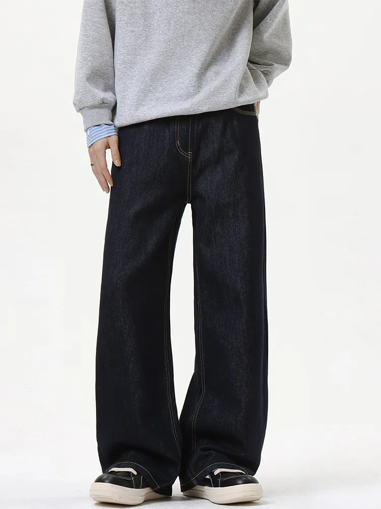 

Ретро-джинсы в американском стиле, оригинального цвета, мужские, повседневные, свободного прямого кроя, длинные брюки, универсальные, осенне-зимние, трендовые, брендовые