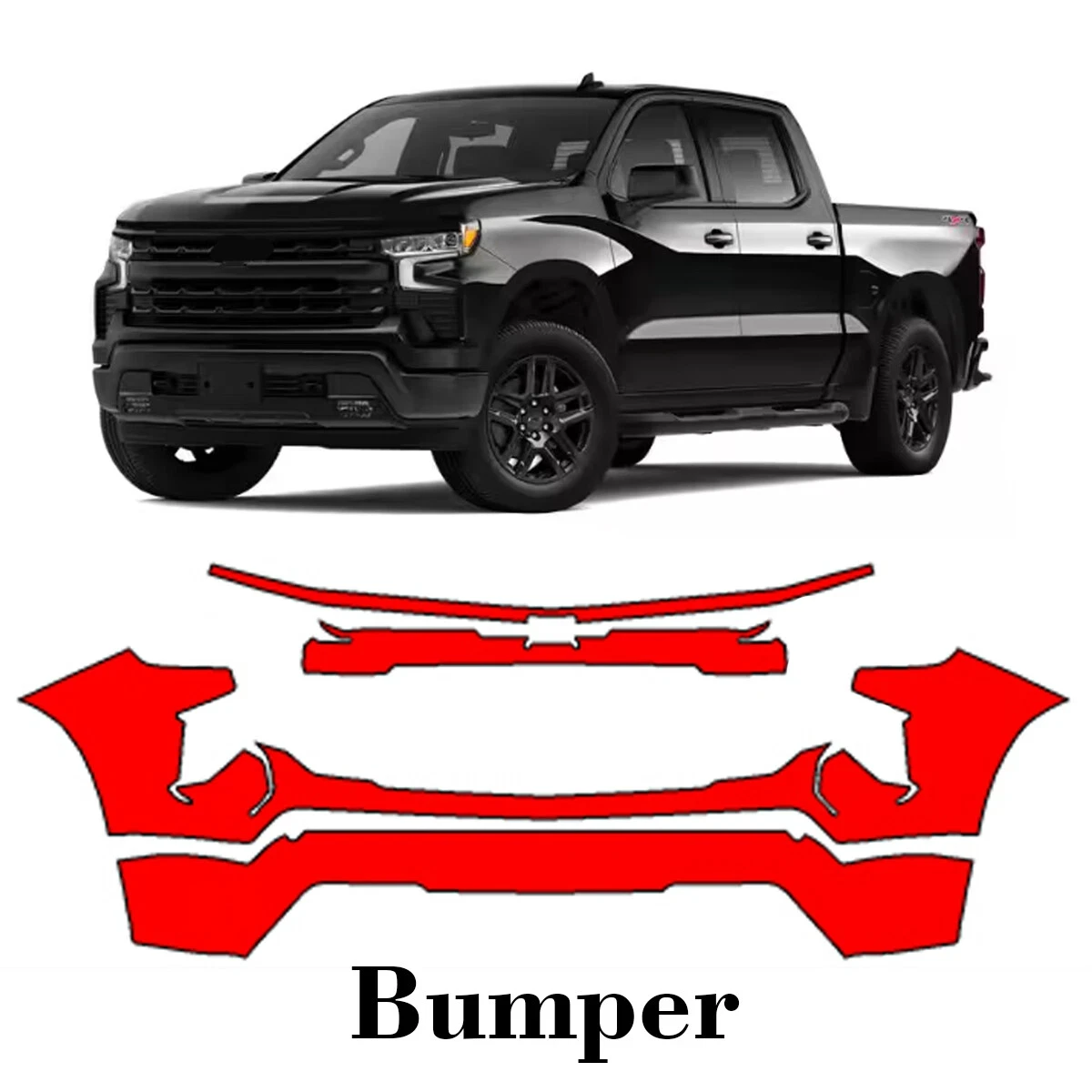 

For Chevrolet Silverado 1500 2022-2025 TPU Body Bumper Pre-cut Sticker Paint Protection Film PPF Scratch-resistant Transparent