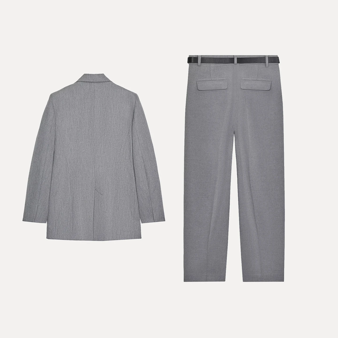 

Z женский двубортный костюм-джат с брюками с поясом, модный комплект из двух предметов, повседневная одежда для взрослых Four Seasons