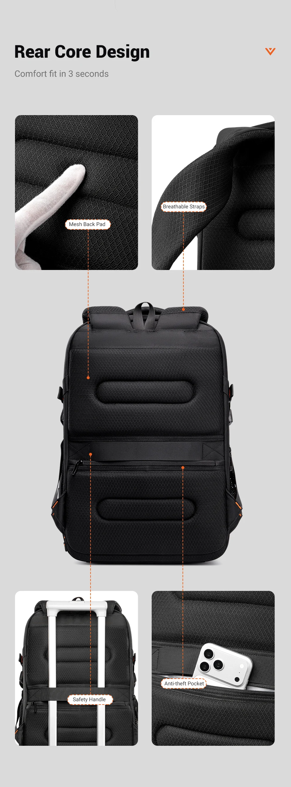 Heroic Knight Multi-function Business Backpack For Men Travel Expandable 17.3" Laptop Bag USB Waterproof Stylish College Daypack
