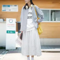 Maden-Women's French Chic and Elegant Long Skirt, Elastic High Waist, A-line, White Textured Ripple, Pleated Midi Dress, Casual