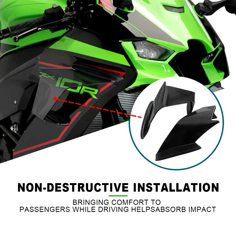 New Motorcycle Fairing Fixed Wind Wing for Kawasaki ZX10R ZX 10R ZX-10R 2022 2023 2024 Spoiler Parts Pneumatic Wing Kit