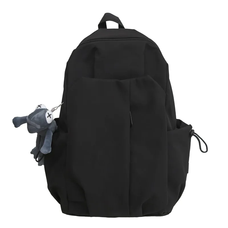 Mochila de gran capacidad para estudiantes de secundaria, bolso de hombro de ocio al aire libre para hombres y mujeres, Color sólido