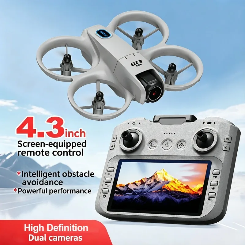 GT3 Drone with Remote Controller with 4.3" Screen Dual Camera Optical Flow Positioning Obstacle Avoidance Remote Control Drone - view 2