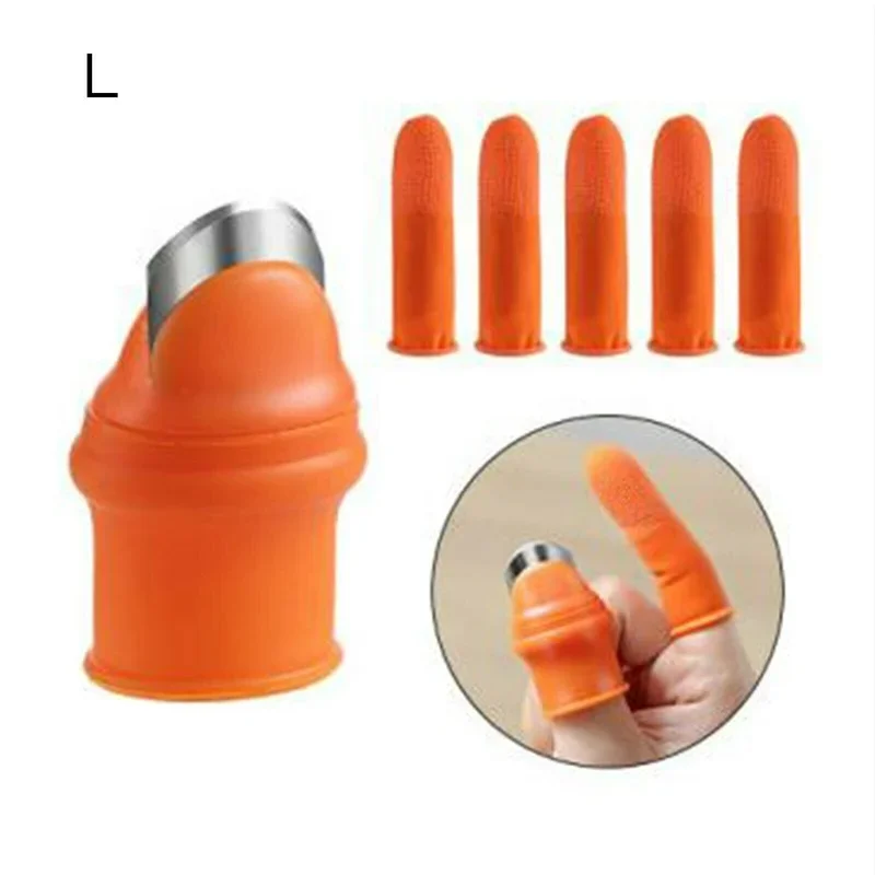 Silicone Finger Protector With Blade Garden Silicone Thumb Knife Universal Finger Cutter Vegetable Plant Gardening Kitchen Tool