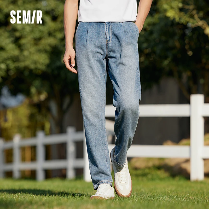 

Semir Jeans Men 2025 Summer New Fashion Classic Washed Tapered Pants Lightweight Loose Cooling Trousers