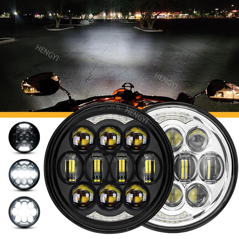 

5,75-дюймовая мотоциклетная автомобильная круглая светодиодная проекционная фара 80 Вт для Harley Dyna Low Rider Wide Glide Sportster Super Glide Iron 883
