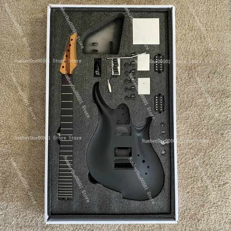 

DIY Electric Guitar Kit Aluminum Cast Metal Body Roasted Maple Rosewood Neck Fretboard 24 Frets For Guitar Enthusiast