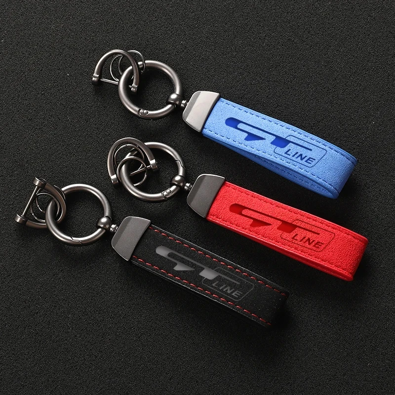 High Quality Suede Leather Keychain Key Rings For Kia GT Line Sportage Ceed Picanto K5 K4 K3 KX5 Stonic Fashion Leather Keychain