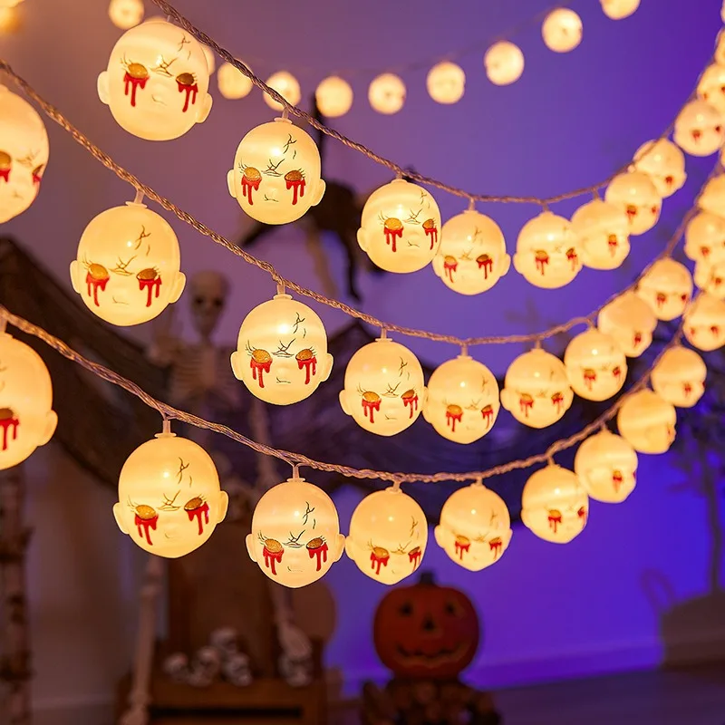 

1.5m 10led Halloween Horror Spooky Doll Light String Ghost Festival Party Haunted House Atmosphere Decor Happy Halloween Day