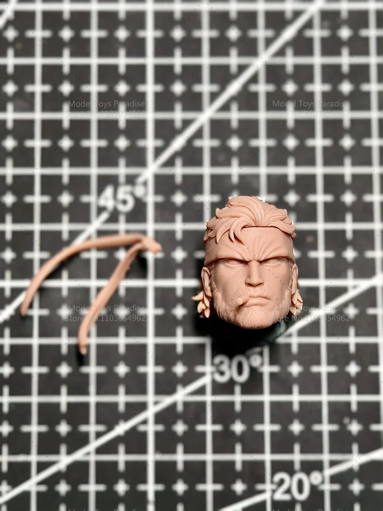 غير مصبوغ لتقوم بها بنفسك 1/12 مقياس الرجال الجندي ديفيد الأفعى الأبيض نموذج رئيس اليابانية لعبة تجسس رئيس نحت صالح 6 ''عمل الشكل الجسم #6