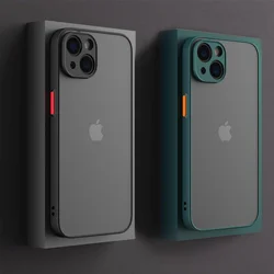 Luxury Matte Clear Square TPU Funda Case On For iPhone 17 16 15 14 13 12 Pro Max Plus Mini 14Plus 16Plus Pls IPHON Hard PC Cover