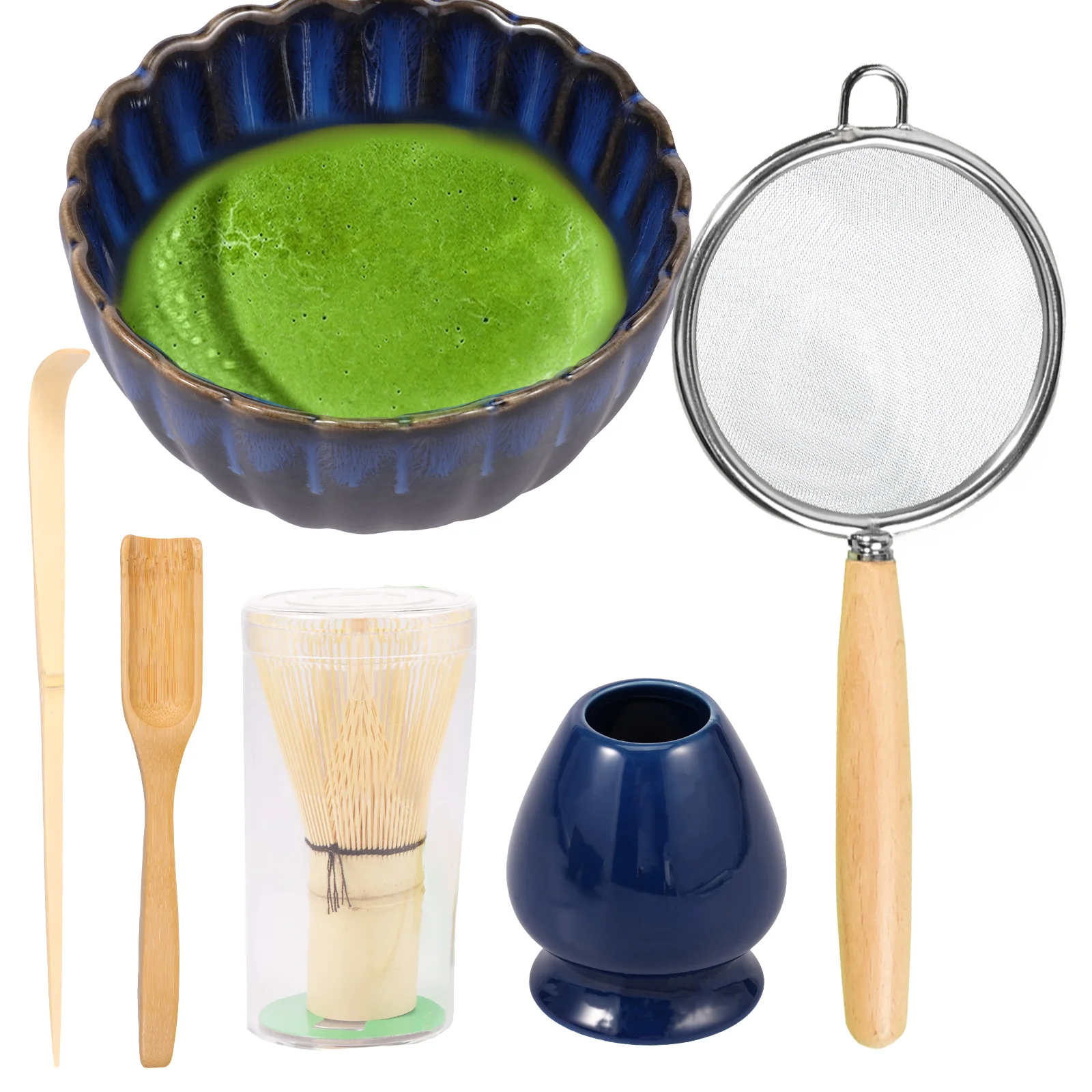 

Держатель для чаши и венчика Matcha, бамбуковая и керамическая чашка премиум-класса, 500 мл, легко чистящаяся для стартового набора Matcha, чайный сервиз Matcha