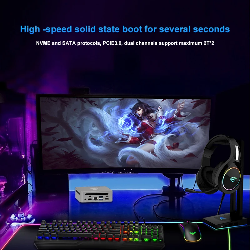 

GenMachine AMD Ryzen 7 4800H Mini PC 42GHz Windows 11 DDR4 64GB WiFi6 RTL8852 BT52 24GBPS DIY Gaming PC