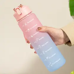 750ML Portable Water Bottle Motivational Sports Water bottle with Time Marker Leak-proof Cup for Outdoor Sport Fitness BPA Free