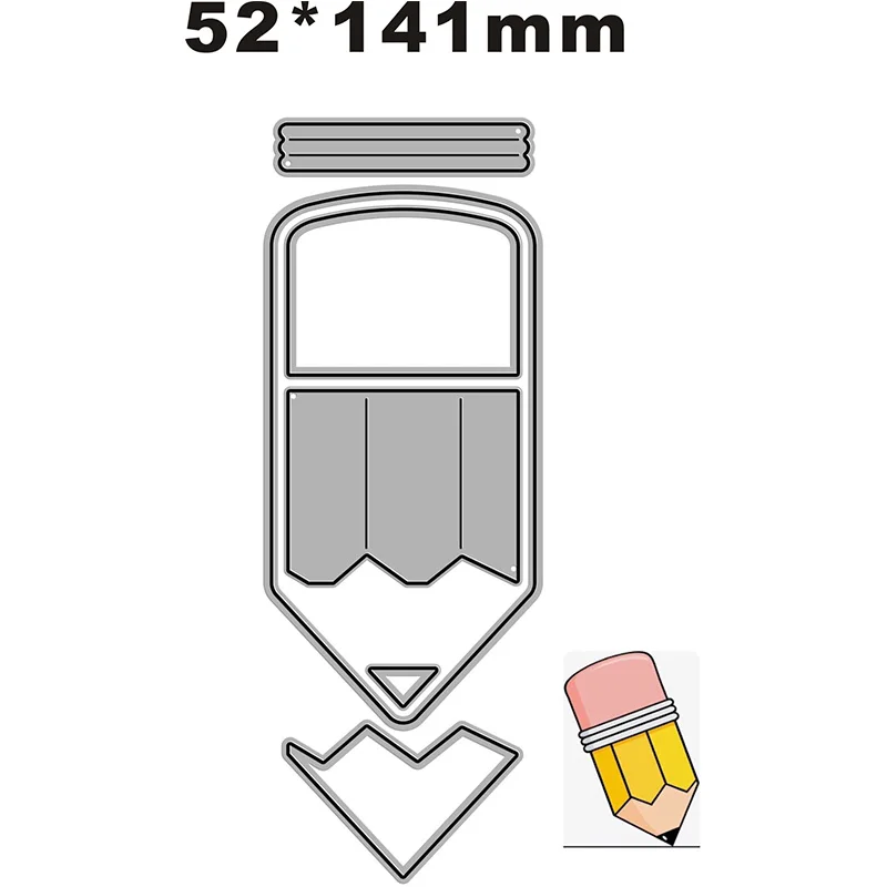 2023 nowy ładny ołówek Ornament Metal wykrojniki dla papier do scrapbookingu Craft i tworzenie kartek wzór tłoczenia bez znaczków