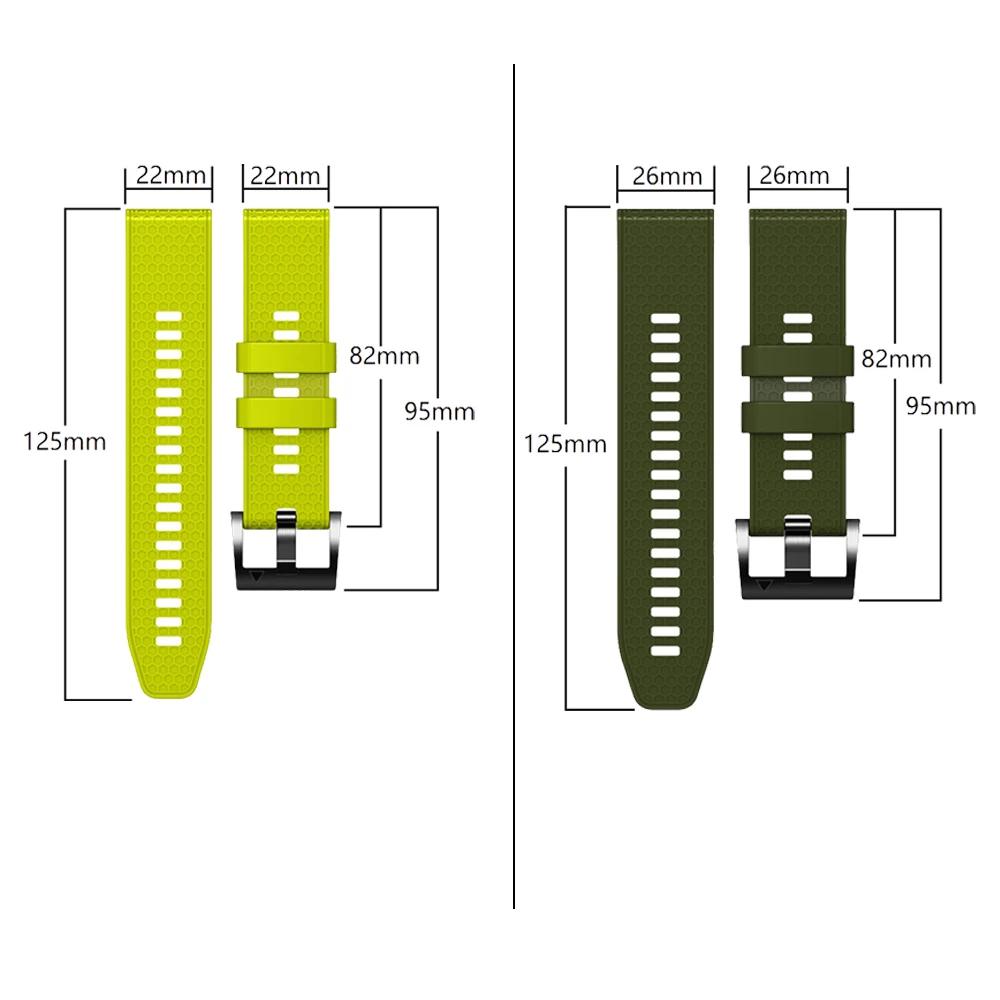Quickfit 26/22mm Silicone Band For Garmin MARQ Athlete 2 Adventurer Golfer Captain Aviator Epix Gen 2 Fenix 7X 6X Strap Bracelet